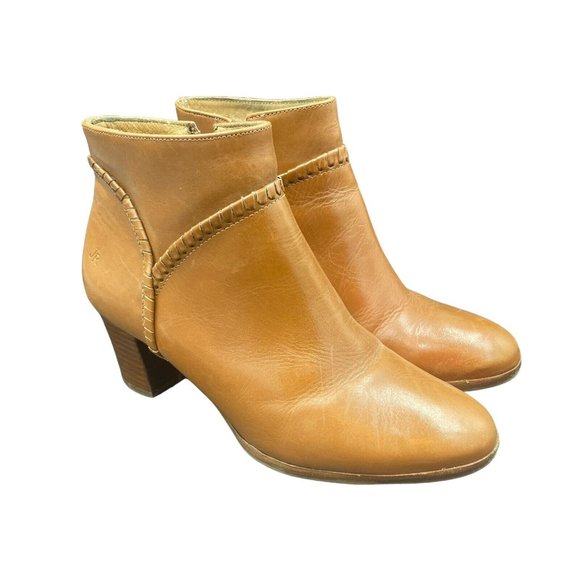 Jack Rogers Chandler Bootie Womens 7 M Oak Brown Black Heel Ankle Boot - Picture 1 of 8